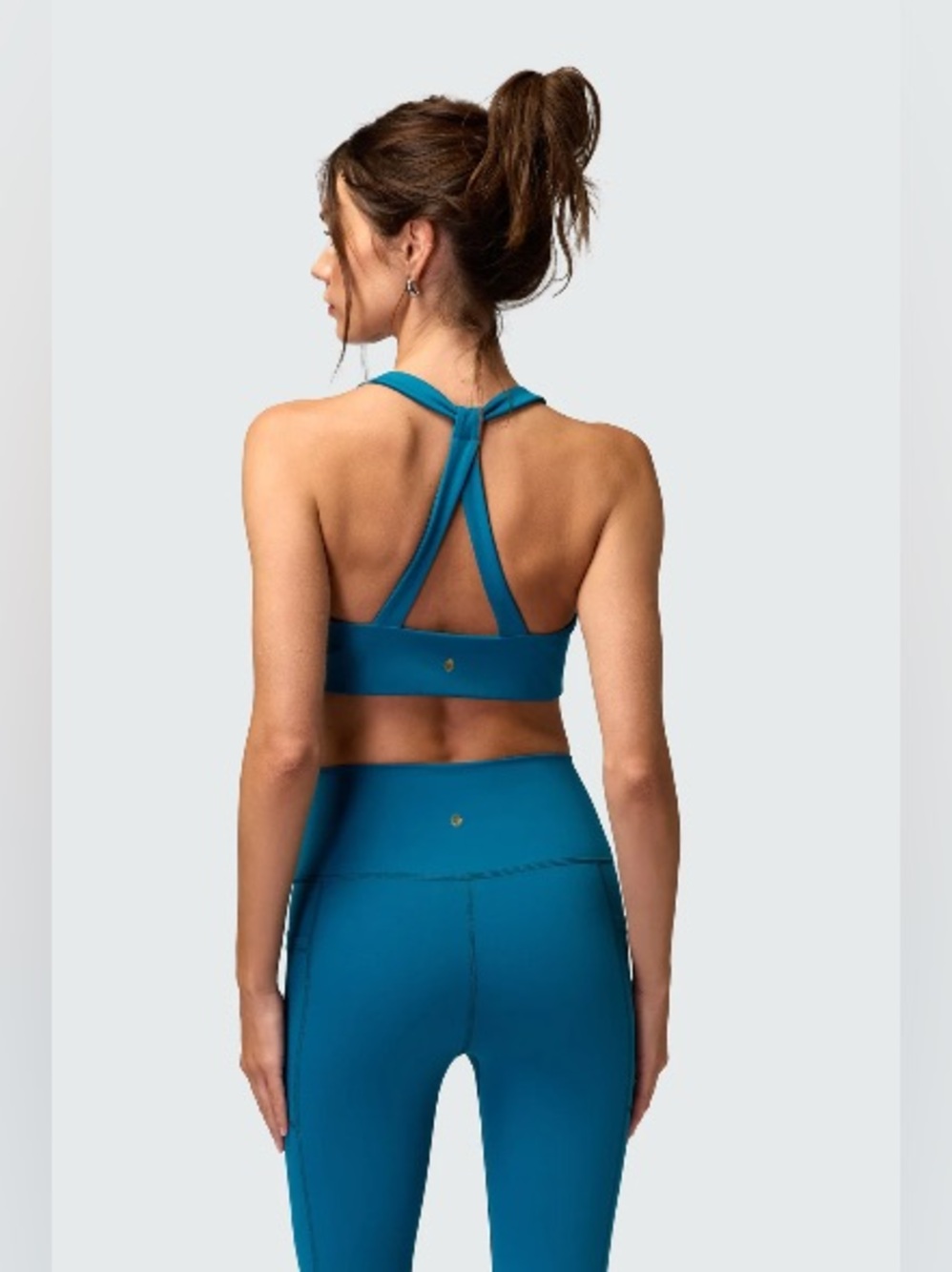 SPIRITUAL GANGSTER SOL V-NECK BRA Top - DARK TURQUOISE S